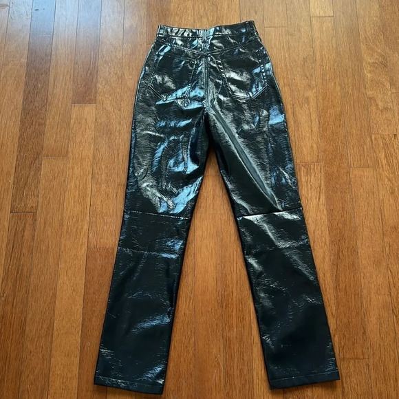 Abercrombie & Fitch Faux Leather Straight Pant - Picture 8 of 10